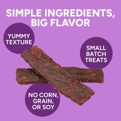 Wag More Bark Less Duck & Apple Recipe Grain-Free Jerky Dog Treats, 10-oz bag