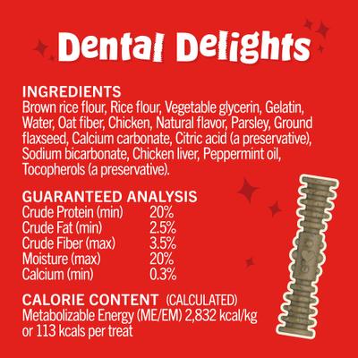 Dental Delights Small Chicken & Parsley Dental Dog Treats, 10.5-oz bag