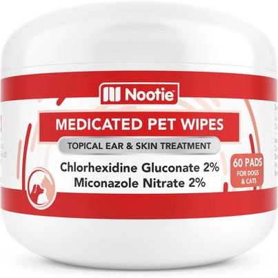 Toallitas antimicrobianas medicadas para oídos y piel de perros, 70 unidades