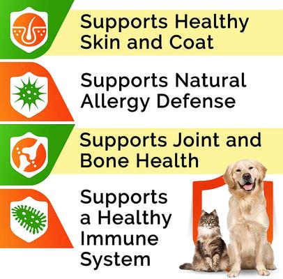 Salmon Oil & Cats & Itch & Allergy Relief Skin & Coat with Omega 3 Supplement for Dogs, 32-fl oz bottle