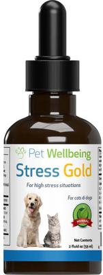 Stress Gold Bacon Flavored Liquid Calming Supplement for Dogs & Cats, 2-oz bottle