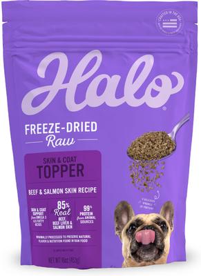 Beef & Salmon Skin Recipe Freeze-Dried Raw Skin & Coat Dog Food Topper, 1-lb bag