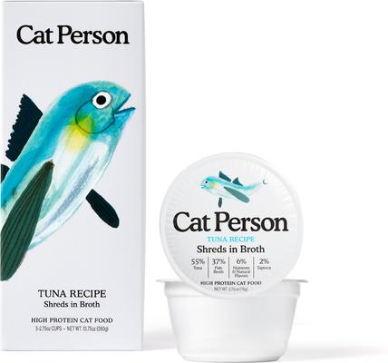 Cat Person by Weruva Tuna Flakes in Broth Grain-Free Wet Cat Food, 2.75-oz cup, case of 5