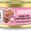 Comida enlatada para gatos sin cereales XOXO Salmon & Tuna Pate, lata de 3 oz, caja de 24
