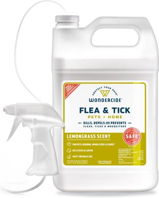 Natural Flea, Tick & Mosquito Spray for Dogs & Cats, Lemongrass, 128-fl oz bottle