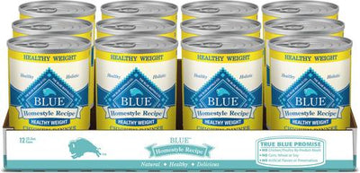 Bundle: Blue Buffalo Life Protection Formula Healthy Weight Adult Chicken & Brown Rice Recipe Dry Dog Food, 15-lb bag + Blue Buffalo Homestyle Recipe Healthy Weight Chicken Dinner with Garden Vegetables & Brown Rice Canned Dog Food, 12.5-oz, case of 12