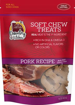 Pork Flavored Soft Chew Dog Treats, 16-oz bag