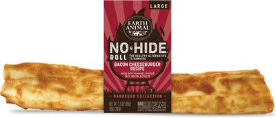 No-Hide Large Roll Long Lasting Natural Rawhide Alternative Barbeque Bacon Cheeseburger Recipe Dog Chew Treat