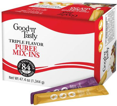 Triple Flavor Mix Variety Pack Puree Dog Food Topper, 84 count