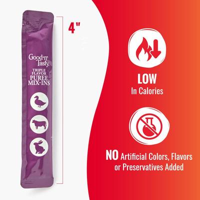 Triple Flavor Mix Variety Pack Puree Dog Food Topper, 84 count