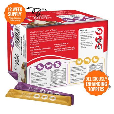 Paquete variado de puré de triple sabor para alimento para perros, 84 unidades