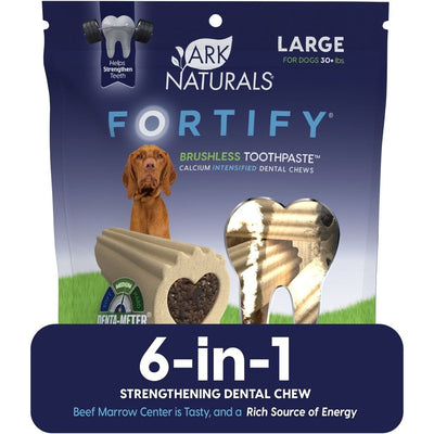 Fortify Brushless Toothpaste Dental Chews, tamaño Grande. 510 g. - Ark Naturals