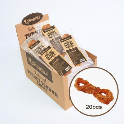 Natural Turkey Tendon Rope Natural Dog Chew Treat, Large, 10 count