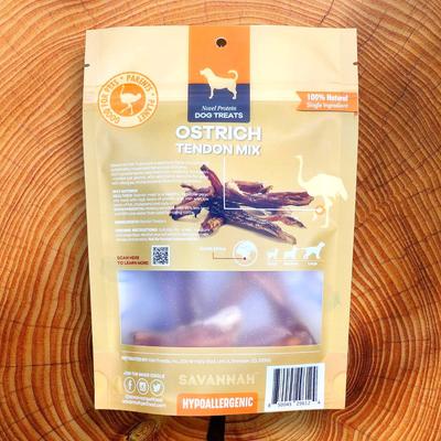 Chewy Ostrich Tendon Mix Dog Treats, 3-oz pouch
