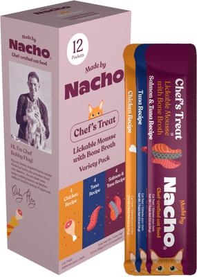 Mousse Variety Pack Grain-Free Lickable Cat Treats, 0.5-oz pouch, case of 12