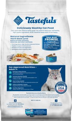 Bundle: Blue Buffalo Healthy Aging Chicken & Brown Rice Recipe Mature Dry Food + Tastefuls Chicken Entrée Mature Cats Pate Wet Cat Food