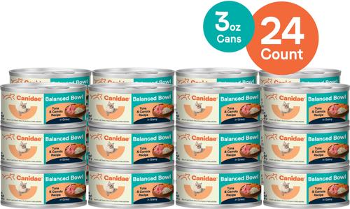 Bundle: CANIDAE Balanced Bowl Salmon & Sweet Potato Recipe in Gravy + Tuna & Carrots Recipe in Gravy Wet Cat Food