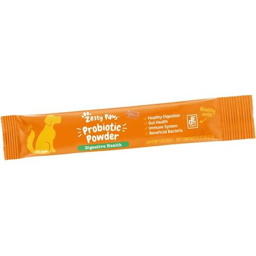 Zesty Paws, Probiotic Powder, Probióticos para Flora Intestinal y Digestión, sabor Calabaza, Perros, 30 sobres