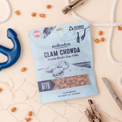 Clam Chowda Bits Crunchy Dog Treats, 7-oz bag