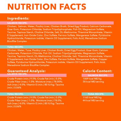 Perfect Portions Healthy Adult Salmon Tuna Variety Pack Grain-Free Pate Wet Cat Food, 2.6-oz tray, case of 24