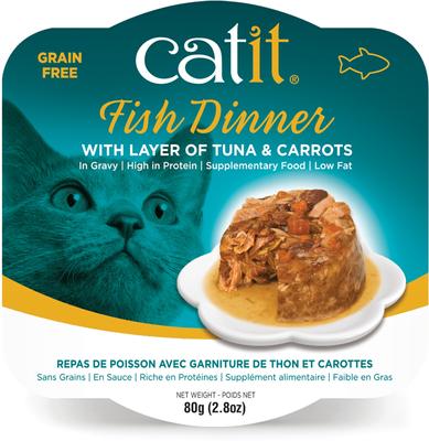 Dinner Ocean Fish with Tuna & Carrot Cat Wet Food, 2.8-oz can
