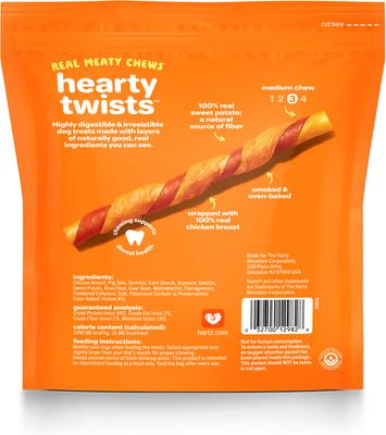 Oinkies Hearty Twists with 100% Real Chicken Breast & Sweet Potato Rawhide-Free Natural Dog Treats, 24 count