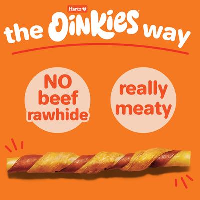 Oinkies Hearty Twists with 100% Real Chicken Breast & Sweet Potato Rawhide-Free Natural Dog Treats, 24 count