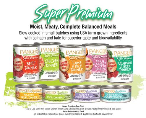 Comida enlatada para gatos Super Premium Duck Dinner sin cereales, 5.5 oz, caja de 24