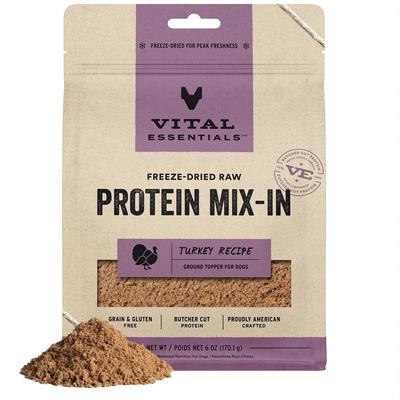 Freeze-Dried Raw Protein Mix-In Turkey Recipe Ground Dog Food Topper, 6-oz bag