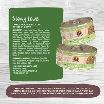 Classic Cat Stewy Lewis Lamb, Chicken & Salmon in Gravy Stew Canned Cat Food, 5.5-oz can, case of 8