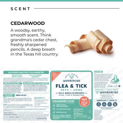 Natural Flea, Tick & Mosquito Spray for Dogs & Cats, Cedarwood, 4-fl oz bottle