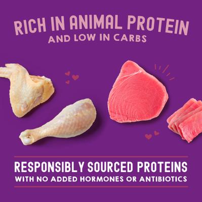 Carnivore Cravings Chicken & Tuna Flavored Shredded Wet Cat Food, 2.8-oz pouch, case of 24