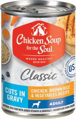 Classic Cuts in Gravy Chicken, Brown Rice & Vegetables Recipe Adult Dog Food, 13-oz can, case of 12