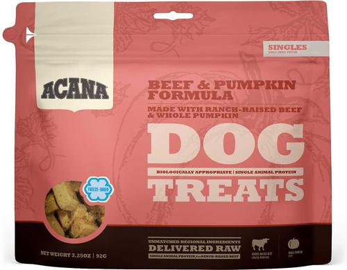 Bundle: ACANA Red Meat Recipe Dry Food + Singles Beef & Pumpkin Formula Freeze-Dried Dog Treats