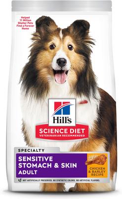 Paquete: Alimento seco Hill's Science Diet Sensitive Stomach & Skin con pollo y cebada + Purina Pro Plan Veterinary Diets FortiFlora, suplemento digestivo en polvo para perros, 30 unidades