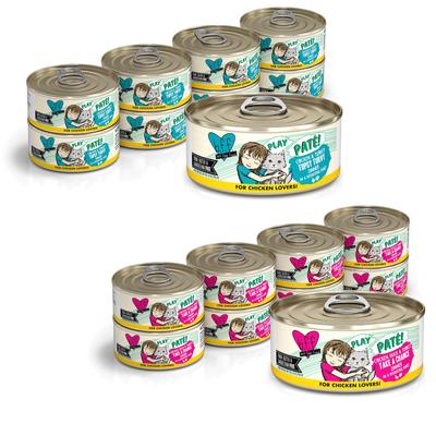 Bundle: BFF Play Pate Lovers Chicken, Duck & Turkey Take a Chance + Play Pate Lovers Chicken & Turkey Topsy Turvy Wet Cat Food