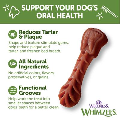 Golosinas dentales naturales para perros sin cereales de Wellness Brushzees, pequeñas, 14 unidades