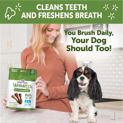 by Wellness Brushzees Dental Chews Natural Grain-Free Dental Dog Treats, Small, 14 count