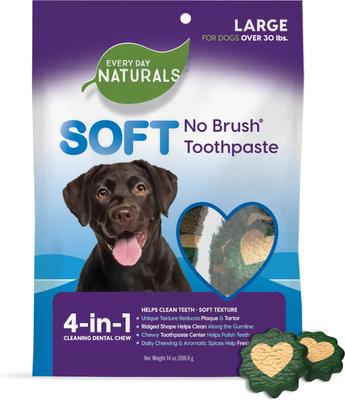 Soft No Brush Toothpaste Large Dental Dog Treats, 14-oz bag