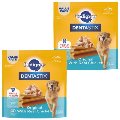 Dentastix Dual Flavored Bacon & Chicken Flavored Large Dental Dog Treats, 64 count