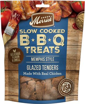 Slow Cooked BBQ Chicken Memphis Style Glazed Tenders Jerky Dog Treats, 10-oz pouch