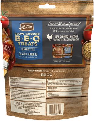 Slow Cooked BBQ Chicken Memphis Style Glazed Tenders Jerky Dog Treats, 10-oz pouch