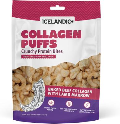 Beef Collagen & Marrow Puffs Bites Small Dehydrated Dog Treats, 1.3-oz bag