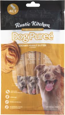 Creamy Purees Peanut Butter Flavor Lickable Dog Treats, 4 count