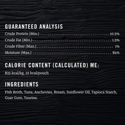 Landmark Broths Tuna, Anchovies & Whitefish Recipe Wet Cat Food Complement Pouches, 1.4-oz case of 16