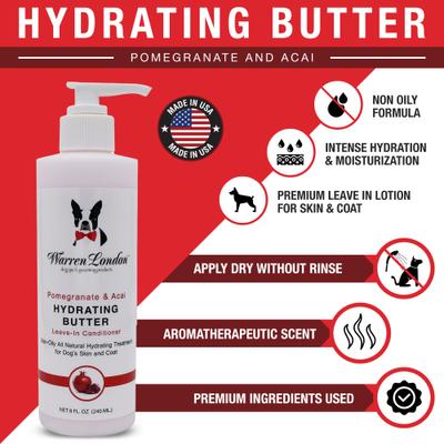 Dog Hydrating Butter, 8-fl oz bottle, Pomegranate & Acai
