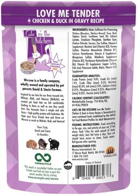 Bundle: Weruva Cats in the Kitchen Mack, Jack & Sam Salmon, Mackerel & Tuna Recipe + Cats in the Kitchen Love Me Tender Chicken & Duck Recipe Cat Food Pouches