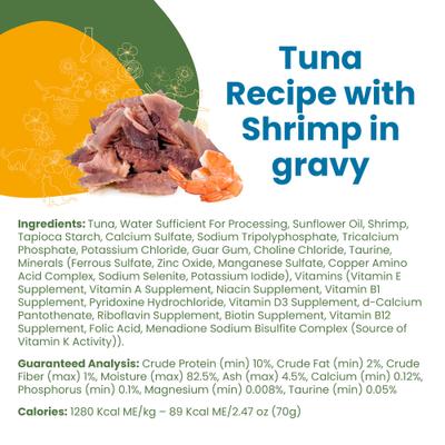 Classic Complete Grain-Free Tuna Recipe with Shrimps in Gravy Cat Food, 2.47-oz, case of 12