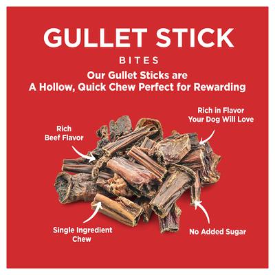 Beef Gullet Stick Bites Dog Chews, 1.5-lb bag