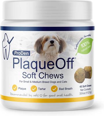 PlaqueOff Small/Med Breed Soft Chews Dog Treat, 45 count